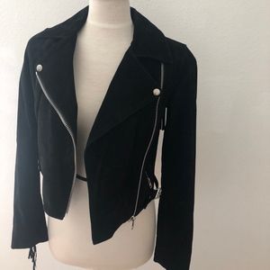 Suede Fringe Cropped Jacket (real leather!)